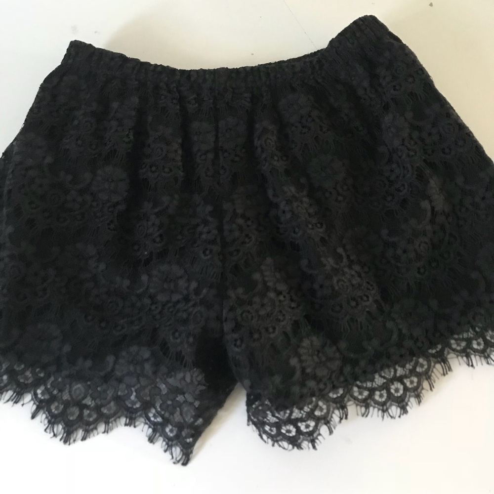 Black lace shorts, size small